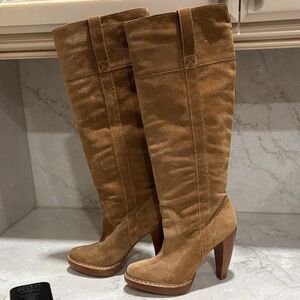 KORS Michael Kors Brown Suede Heeled Boots